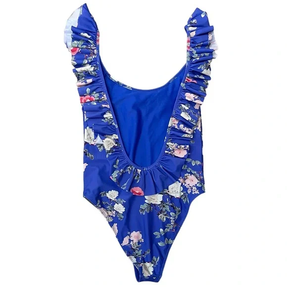 Lovers + Friends Flutter By One Piece Swimsuit in Blue Floral - Picture 3 of 8